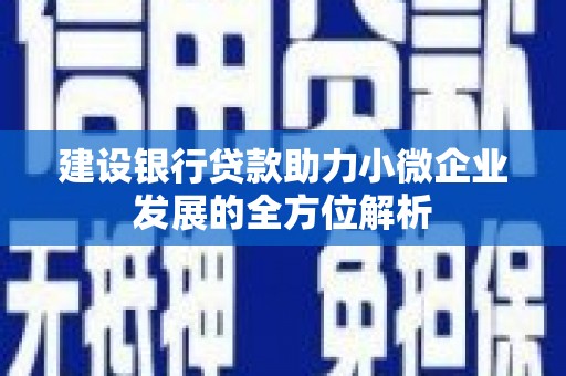 杏花岭建设银行贷款助力小微企业发展的全方位解析