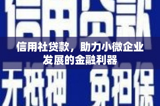 杏花岭信用社贷款，助力小微企业发展的金融利器